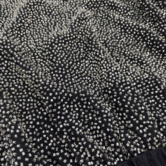 Vintage Oleg Cassini Black Tie Beaded Bodysuit | Size S-L - Picture 7 of 16